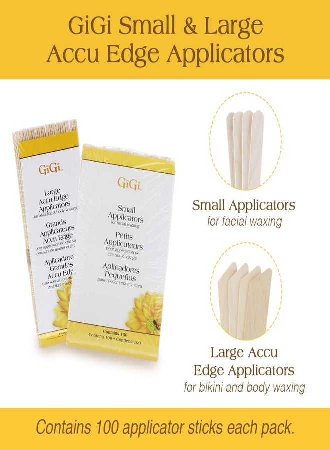 GiGi Wax Sticks for Hair Removal - Small & Large Accu Edge Wax Applicator Sticks, Wooden Waxing Stick for Eyebrows and Body, 100 ct, Pack of 2 - Image 2